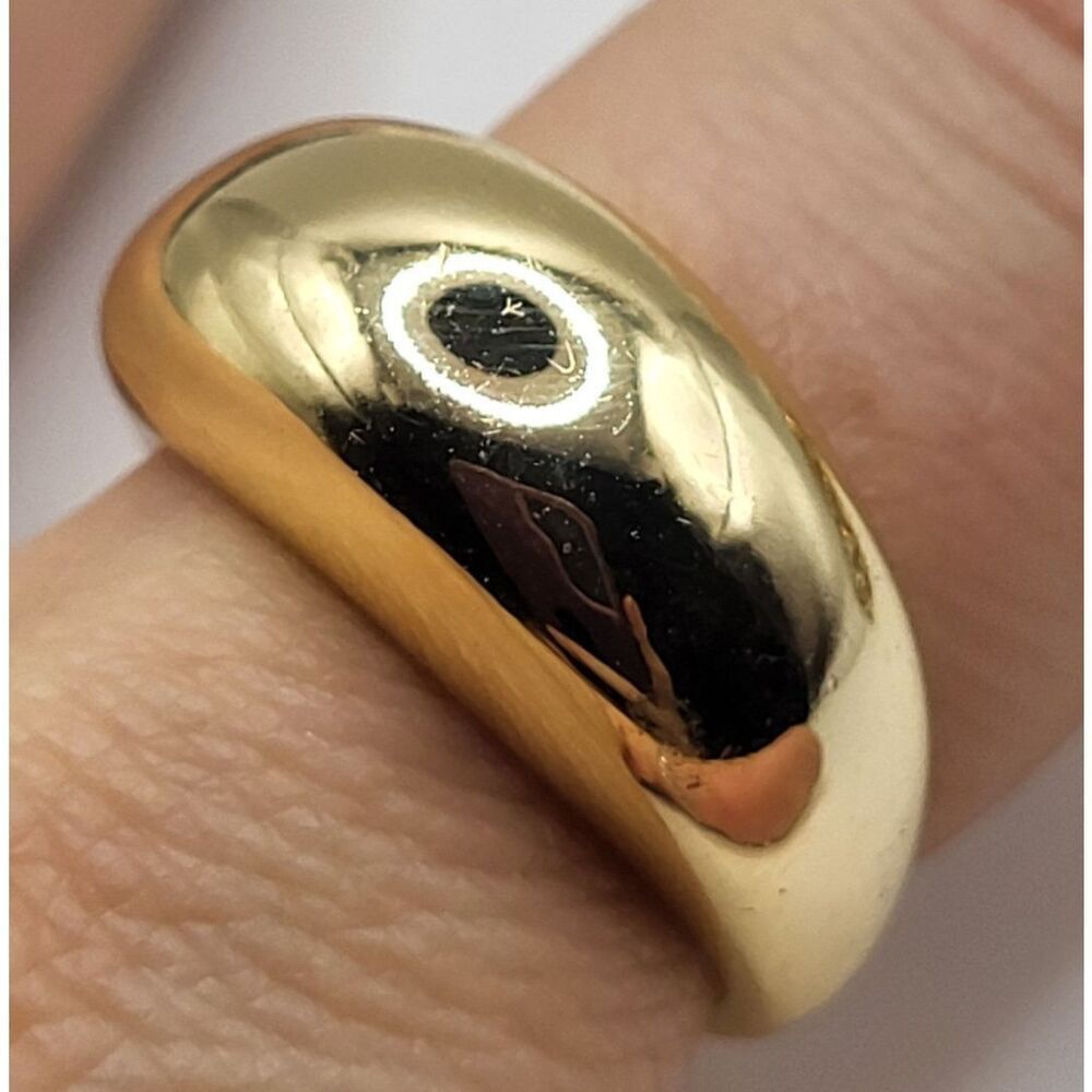 Chunky Round Top Gold tone Fashion Ring Size 7